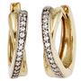 Creolen 333 Gold Gelbgold bicolor 28 Zirkonia Goldohrringe Goldcreolen 