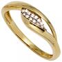 Damen Ring 333 Gelbgold bicolor mit Zirkonia Goldring (Gr��e: 52) 