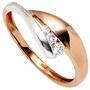 Damen Ring 375 Gold Rotgold Wei�gold bicolor 3 Zirkonia (Gr��e: 56) 