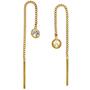 Durchzieh-Ohrh�nger 333 Gelbgold 2 Zirkonia Ohrringe zum Durchziehen 