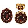 Ohrstecker oval 375 Gold Gelbgold 22 Granate rot Ohrringe 