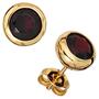 Ohrstecker rund 375 Gold Gelbgold 2 Granate rot Ohrringe 