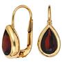 Boutons Tropfen 375 Gold Gelbgold 2 Granate rot Ohrringe Ohrh�nger 
