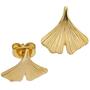 Ohrstecker Ginko Gingko 375 Gold Gelbgold teilmattiert Ohrringe 