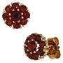 Ohrstecker Blume 375 Gold Gelbgold 18 Granate rot Ohrringe 