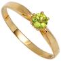 Damen Ring 585 Gold Gelbgold 1 Peridot gr�n Goldring (Gr��e: 58) 
