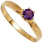 Damen Ring 585 Gold Gelbgold 1 Amethyst lila violett Goldring (Gr��e: 60) 