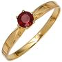 Damen Ring 585 Gold Gelbgold 1 Granat rot Goldring Granatring (Gr��e: 60) 