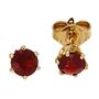 Ohrstecker rund 585 Gelbgold 2 Granate rot Ohrringe 