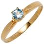 Damen Ring 585 Gold Gelbgold 1 Aquamarin hellblau blau Aquamarinring (Gr��e: 52) 