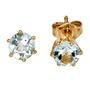 Ohrstecker rund 585 Gelbgold 2 Aquamarine hellblau Ohrringe 