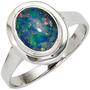 Damen Ring 585 Gold Wei�gold 1 Opal-Triplette Wei�goldring Opalring (Gr��e: 54) 