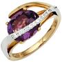 Damen Ring 585 Gold 1 Diamanten 1 Amethyst lila (Gr��e: 60) 