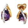 Ohrstecker 585 Gelbgold Wei�gold 14 Diamanten 2 Amethyste lila violett 