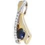 Anh�nger 333 Gelbgold bicolor 10 Zirkonia 1 blauer Saphir Goldanh�nger