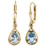 Boutons Tropfen 333 Gelbgold 2 Spinelle hellblau blau Ohrh�nger 