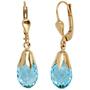 Boutons Tropfen 333 Gelbgold 2 Blautopase hellblau blau Ohrh�nger 