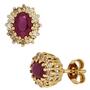 Ohrstecker 585 Gold Gelbgold 24 Diamanten 0,24 ct. 2 Rubine rot 