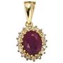 Anh�nger 585 Gelbgold 16 Diamanten 0,16ct. 1 Rubin rot Gold Anh�nger