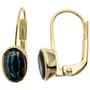 Boutons oval 333 Gelbgold 2 Saphire blau Ohrringe Ohrh�nger 