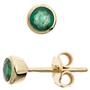 Ohrstecker rund 333 Gelbgold 2 Smaragde gr�n Ohrringe Goldohrstecker 