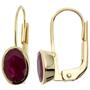 Boutons oval 333 Gelbgold 2 Rubine rot Ohrringe Ohrh�nger Goldohrringe 