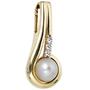 Anh�nger 333 Gelbgold 1 S��wasser Perle 3 Zirkonia Perlen Anh�nger