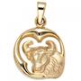 Anh�nger Sternzeichen Stier 375 Gold Gelbgold matt Sternzeichenanh�nger 