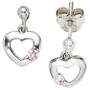 Kinder Ohrh�nger Herz 925 Silber 2 Zirkonia rosa ros� Ohrstecker Ohrringe 