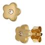Kinder Ohrstecker Blume Blumen 333 Gold Gelbgold mattiert 2 Zirkonia Ohrringe 