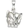 Kinder Anh�nger Elefant 925 Sterling Silber rhodiniert mattiert