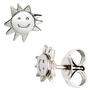 Kinder Ohrstecker Sonne 925 Sterling Silber teil matt Ohrringe Kinderohrringe 