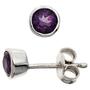 Ohrstecker 925 Sterling Silber rhodiniert 2 Amethyste Ohrringe 
