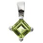 Anh�nger 925 Sterling Silber rhodiniert 1 Peridot gr�n 13,6 mm 