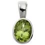 Anh�nger 925 Sterling Silber rhodiniert 1 Peridot gr�n 15,5 mm 