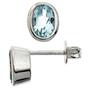 Ohrstecker oval 925 Sterling Silber 2 Blautopase hellblau blau Ohrringe 