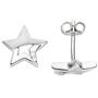 Kinder Ohrstecker Stern Sterne 925 Sterling Silber mattiert 4 Zirkonia Ohrringe 