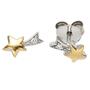 Ohrstecker Stern 925 Sterling Silber teilvergoldet 2 Zirkonia Ohrringe 