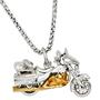 Anh�nger Motorrad 925 Sterling Silber rhodiniert bicolor vergoldet