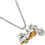 Anh�nger Motorrad 925 Sterling Silber rhodiniert bicolor vergoldet