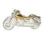 Einzel-Ohrstecker Motorrad 925 Sterling Silber bicolor vergoldet 