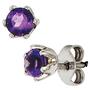 Ohrstecker 925 Sterling Silber rhodiniert 2 Amethyste 4,7 mm 
