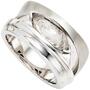 Damen Ring breit 925 Sterling Silber rhodiniert teil matt 1 Turmalinquarz (Gr��e: 52) 