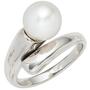 Damen Ring aus 925 Sterling Silber rhodiniert 1 Perle Perlenring (Gr��e: 62) 