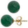 Ohrstecker Kugel 333 Gold Gelbgold 2 Aventurine gr�n Ohrringe Goldohrstecker 