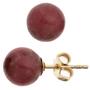 Kugel-Ohrstecker 333 Gelbgold 2 Rhodonite, 8 mm 