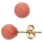 Ohrstecker Kugel 333 Gold Gelbgold 2 Korallen rosa ros� Ohrringe Goldohrstecker 