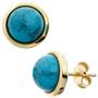 Ohrstecker rund 585 Gold Gelbgold 2 T�rkise t�rkis Ohrringe Goldohrstecker 