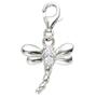 Einh�nger Charm Libelle 925 Sterling Silber rhodiniert 2 Zirkonia 