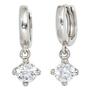 Creolen 925 Sterling Silber rhodiniert 2 Zirkonia Ohrringe 